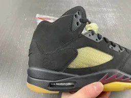 Air Jordan 5 Black Yellow Maroon Basketball Shoes 6