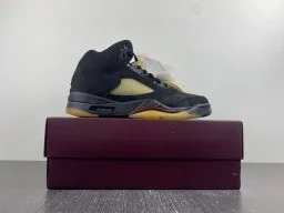 Air Jordan 5 Black Yellow Maroon Basketball Shoes 16
