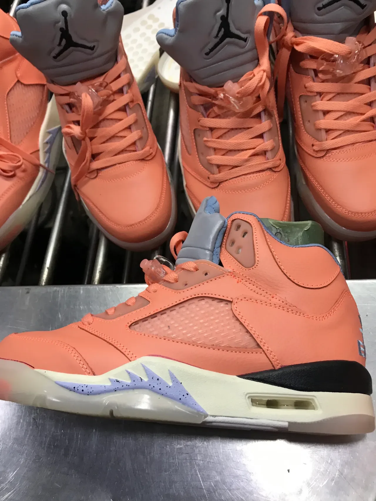 Air Jordan 5 Coral Orange Light Blue Chaussures de Basketball 7