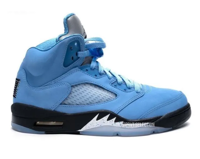 Air Jordan 5 Light Blue Silver Basketball Shoes 3