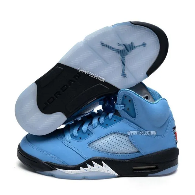 Air Jordan 5 Light Blue Silver Basketball Shoes 6
