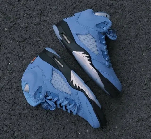 Air Jordan 5 Light Blue Silver Basketball Shoes 10
