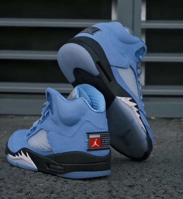 Air Jordan 5 Light Blue Silver Basketball Shoes 11