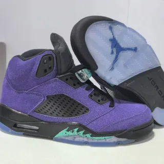 Air Jordan 5 Purple Black Teal Translucent Basketball Shoes