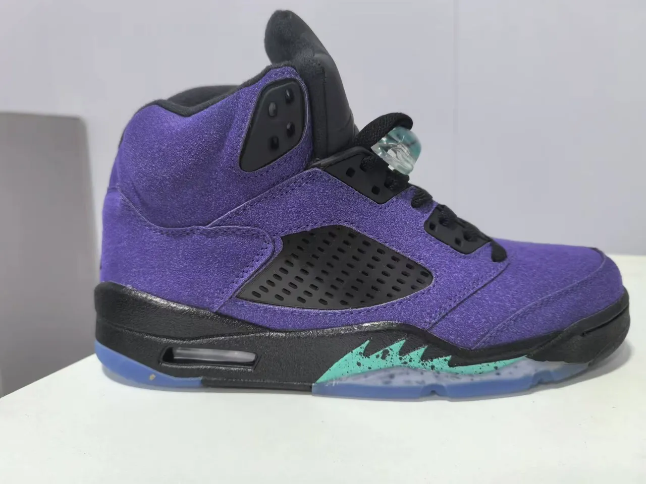Air Jordan 5 Purple Black Teal Translucent Basketball Shoes 5