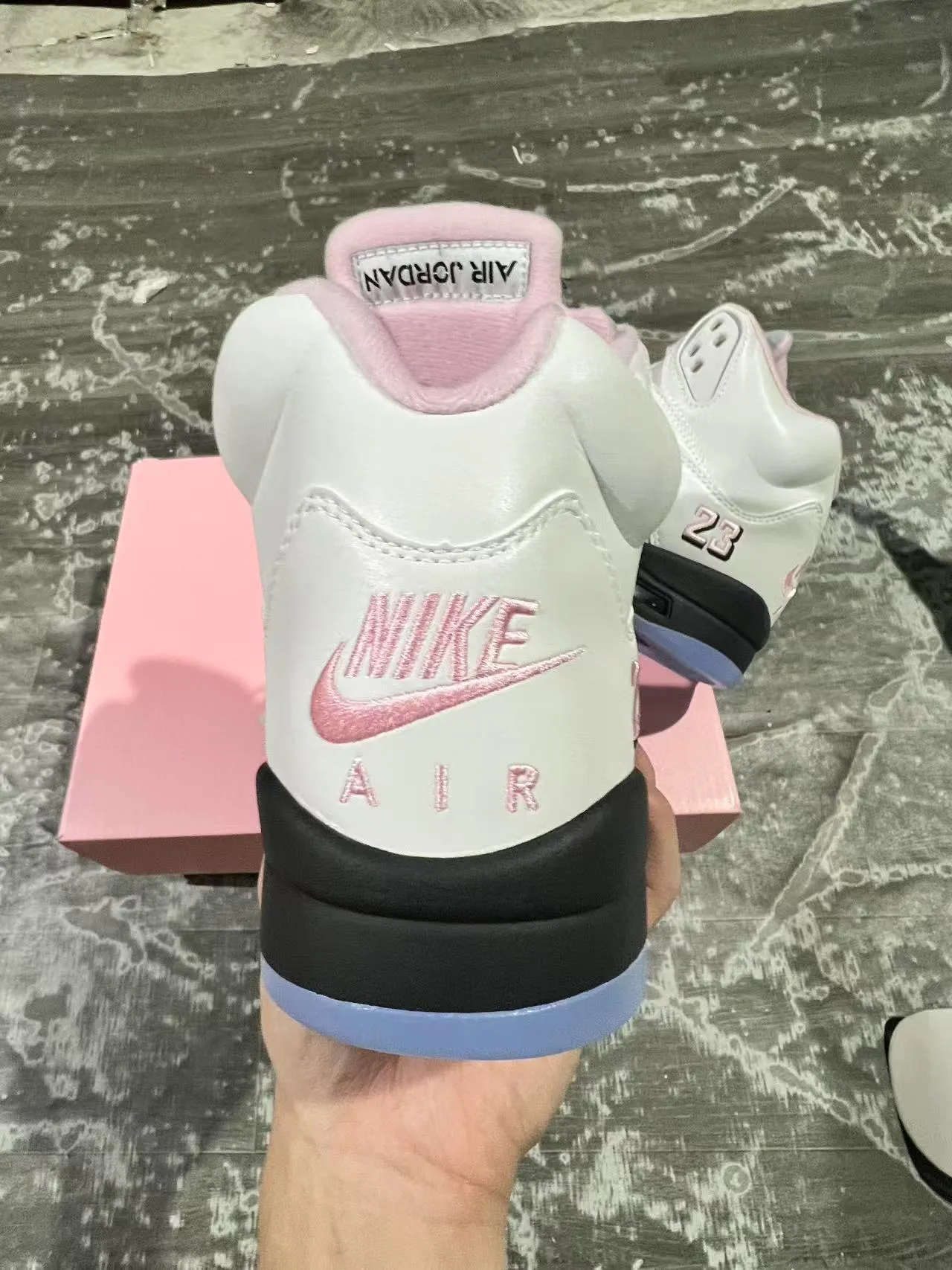 Air Jordan 5 White Pink Black Basketball Shoes 5