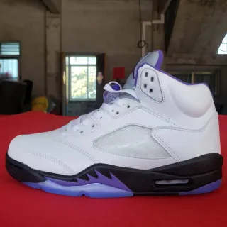 Air Jordan 5 Branco Roxo Preto Tênis de Basquete