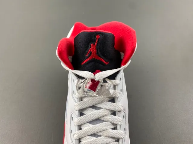 Air Jordan 5 White Red Black Basketball Shoes 6