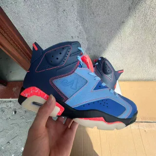 Air Jordan 6 Atlanta Braves Navy Light Blue Orange Zapatos de baloncesto