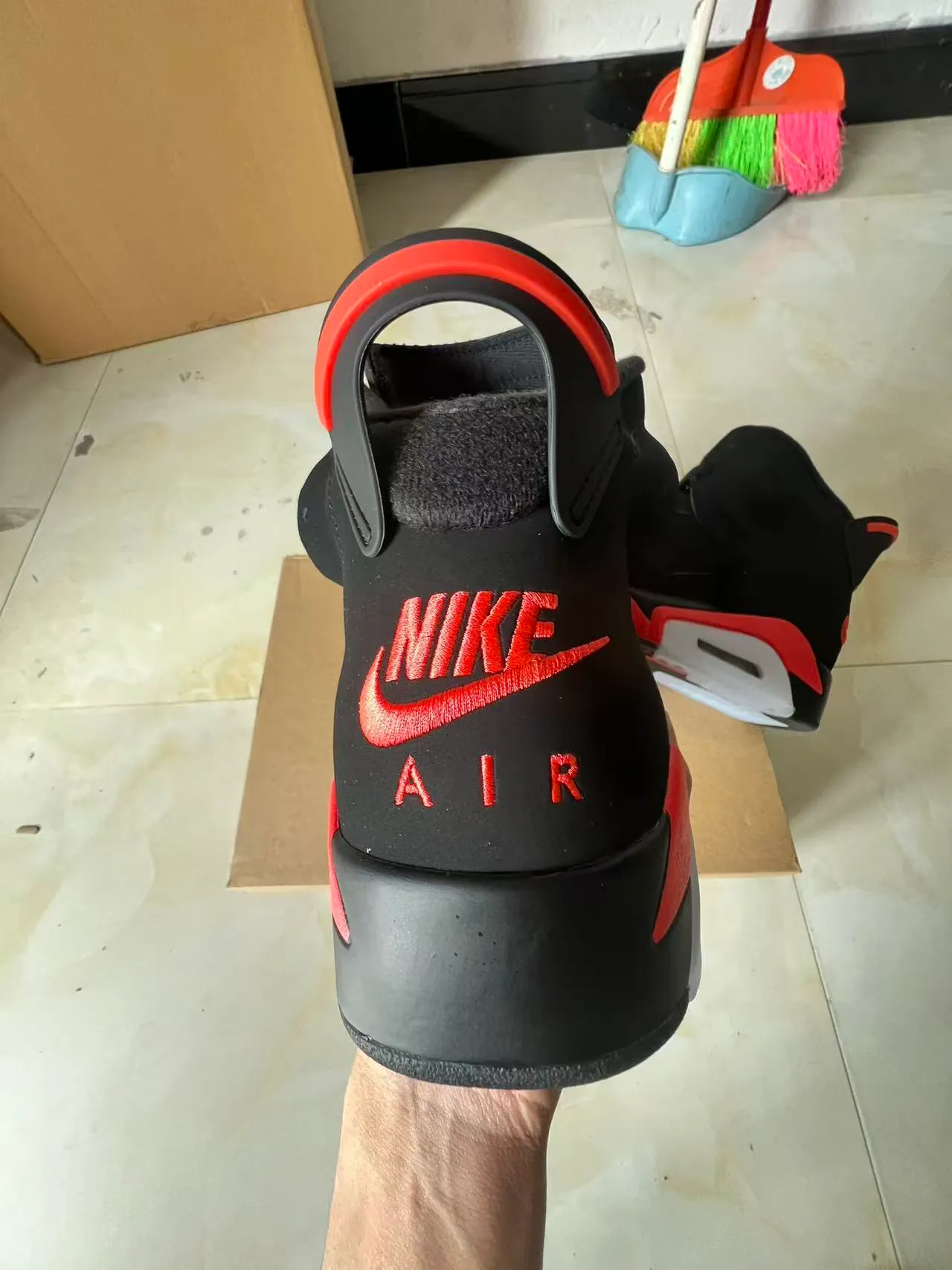 Air Jordan 6 Black Red Basketball Shoes 8