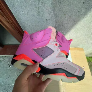 Air Jordan 6 Zapatillas de Baloncesto Rosa Naranja Gris