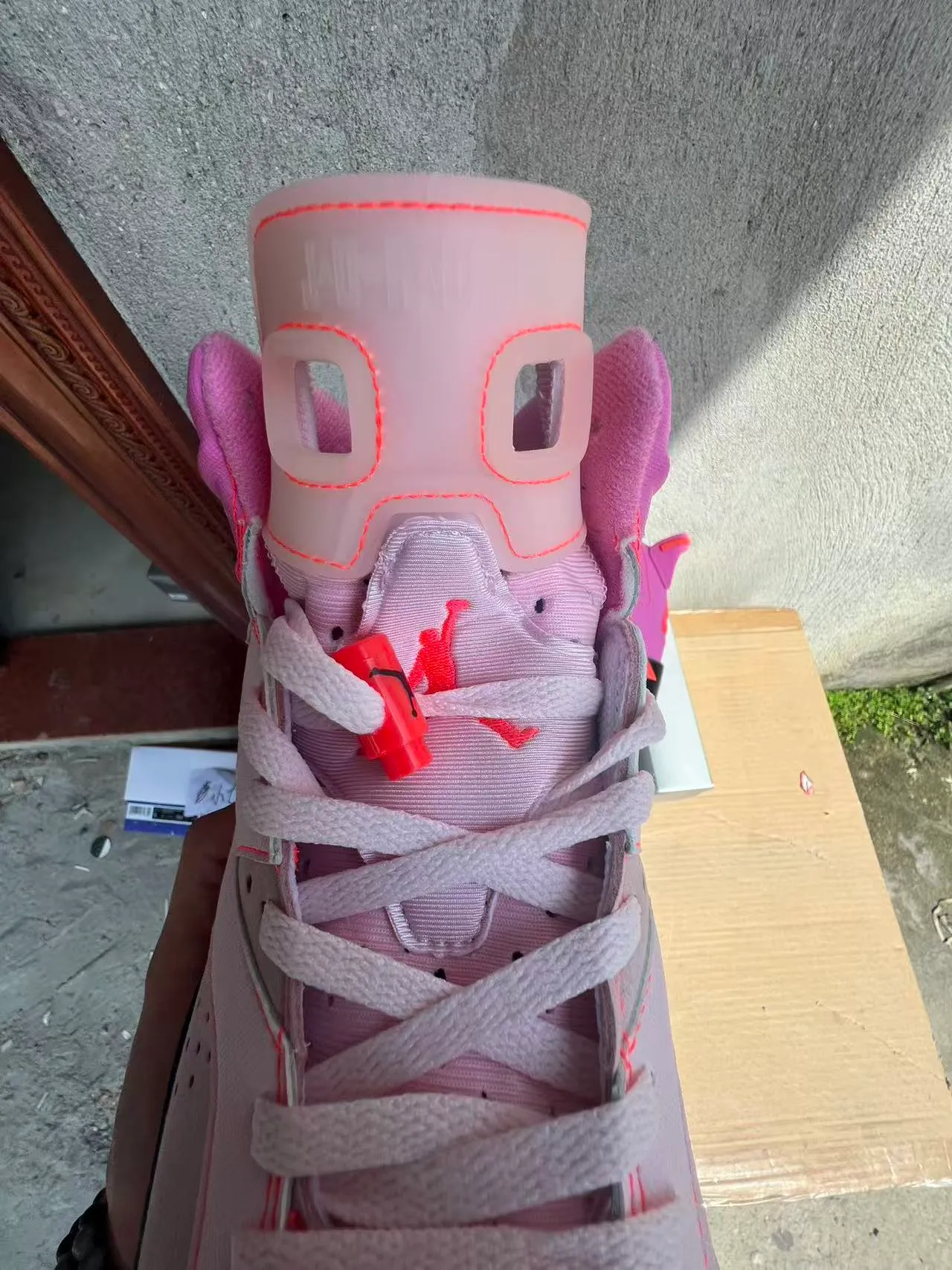 Air Jordan 6 Pink Orange Gray Basketball Shoes 4