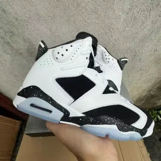 Air Jordan 6 White Black Speckle Basketball Shoes