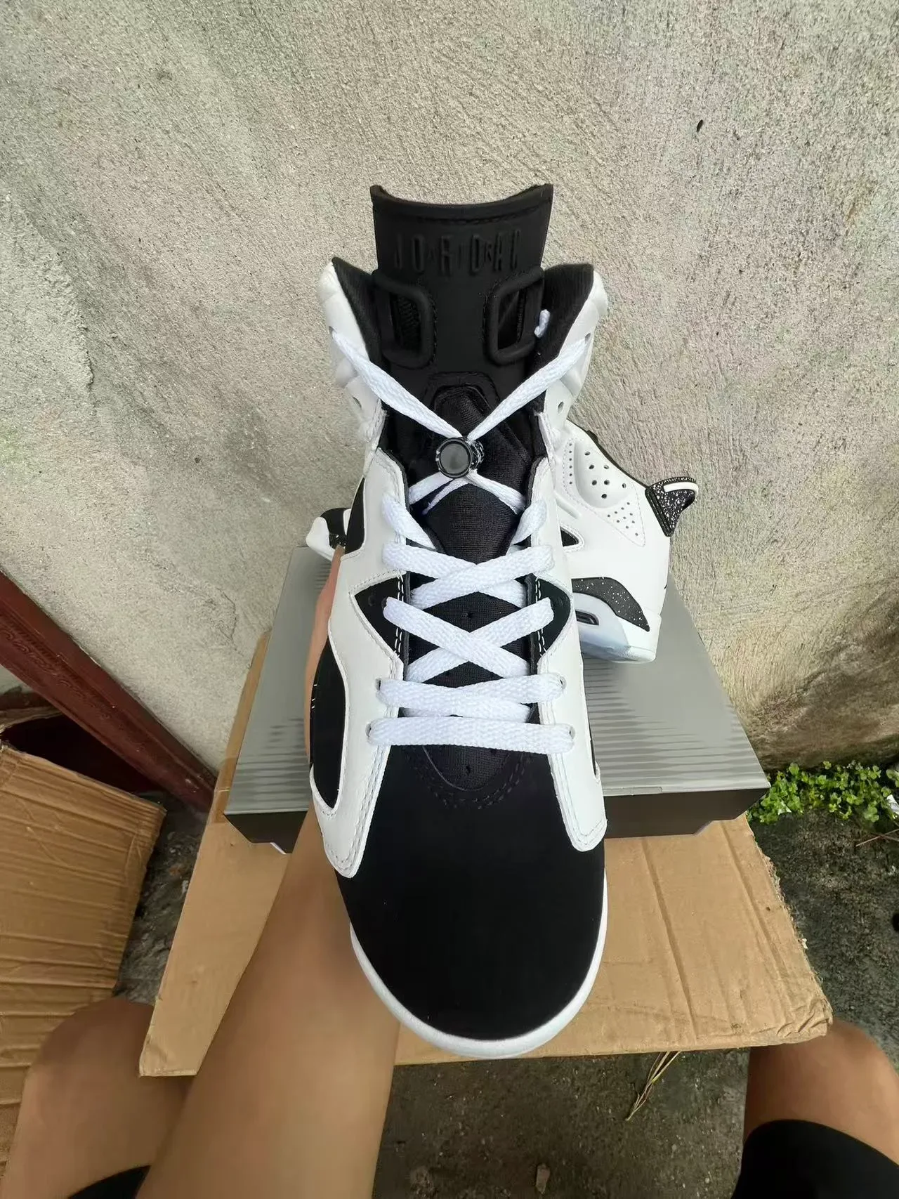 Air Jordan 6 White Black Speckle Basketball Shoes 3