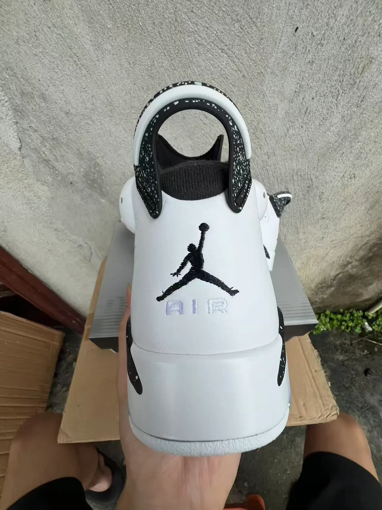 Air Jordan 6 White Black Speckle Basketball Shoes 8