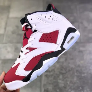 Air Jordan 6 White University Red Black Basketball Shoes