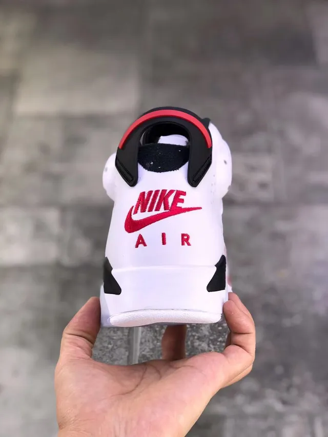 Air Jordan 6 White University Red Black Basketball Shoes 3