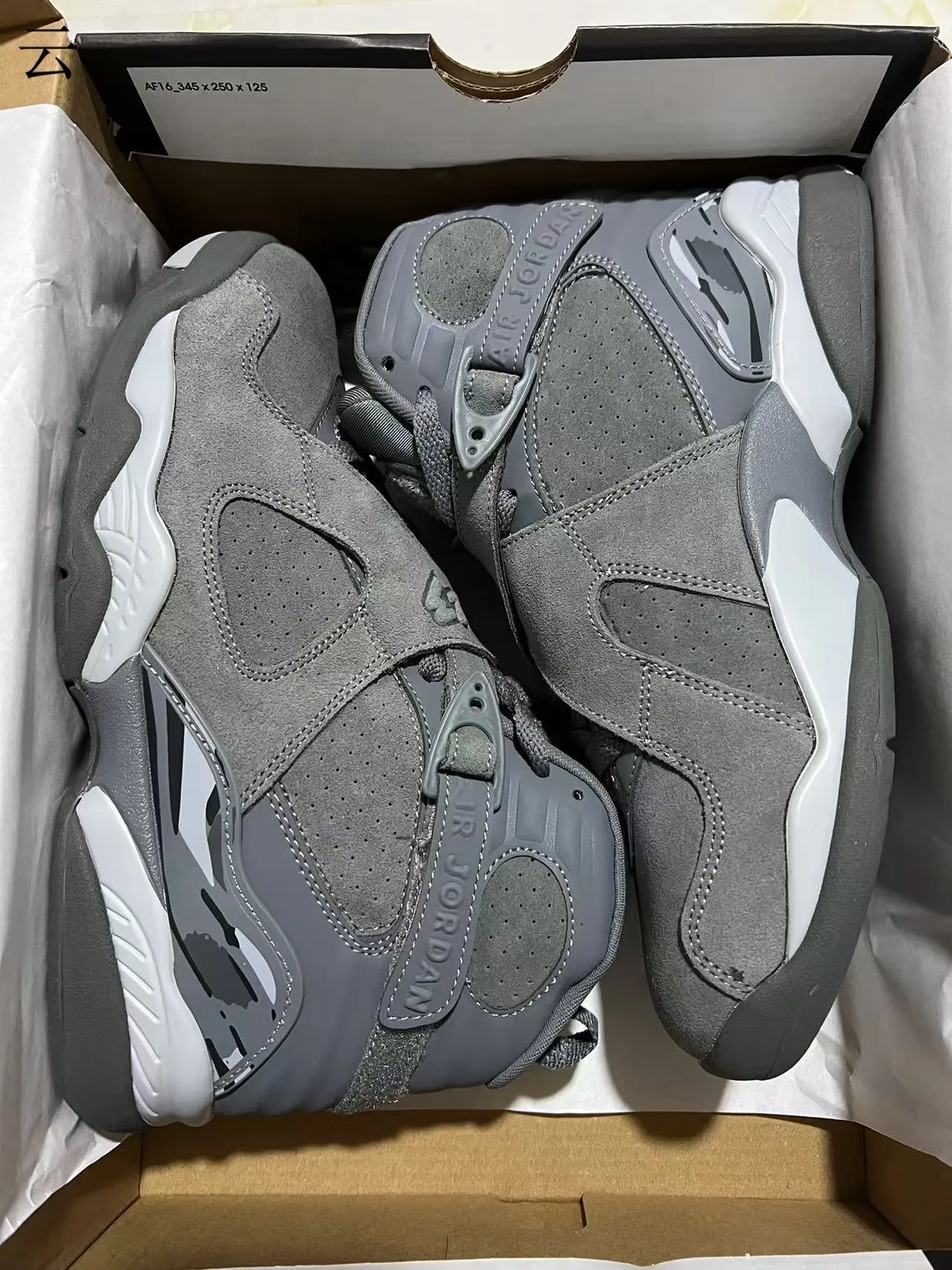 Air Jordan 8 Gray Suede High-Top Basketball Shoes 9