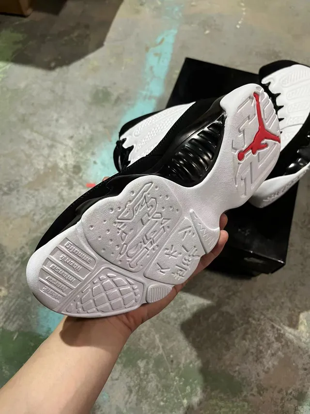 Air Jordan 9 Black White Red Basketball Shoes 4