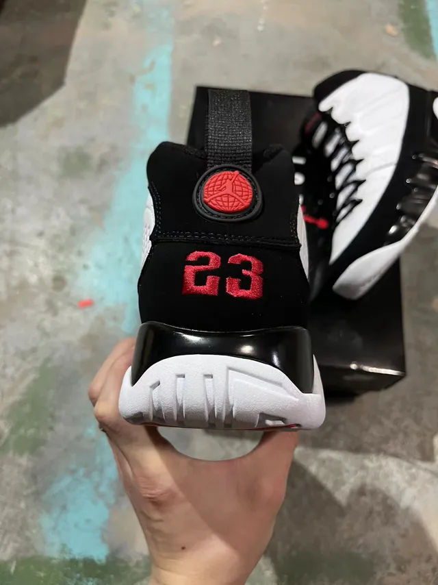 Air Jordan 9 Black White Red Basketball Shoes 5