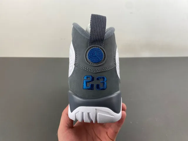 Air Jordan 9 White Gray Navy Basketball Shoes 4