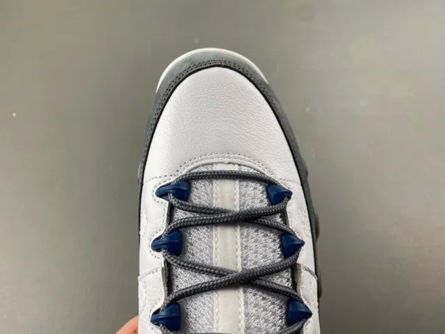 Air Jordan 9 White Gray Navy Basketball Shoes 5