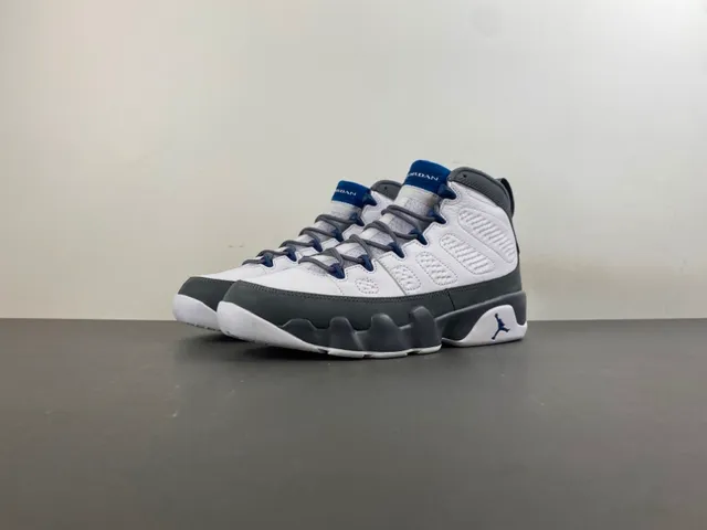 Air Jordan 9 White Gray Navy Basketball Shoes 10