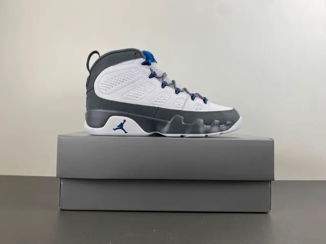 Air Jordan 9 White Gray Navy Basketball Shoes 15