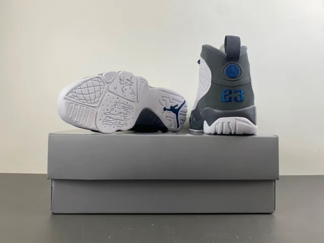 Air Jordan 9 White Gray Navy Basketball Shoes 16