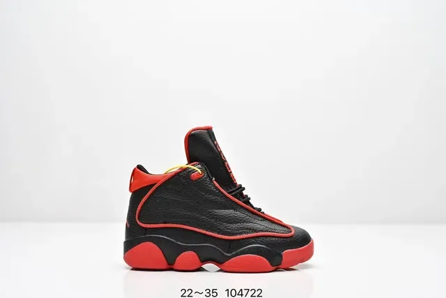 Air Jordan Black Red High-Top Layered Leather Upper Basketball Shoes 10