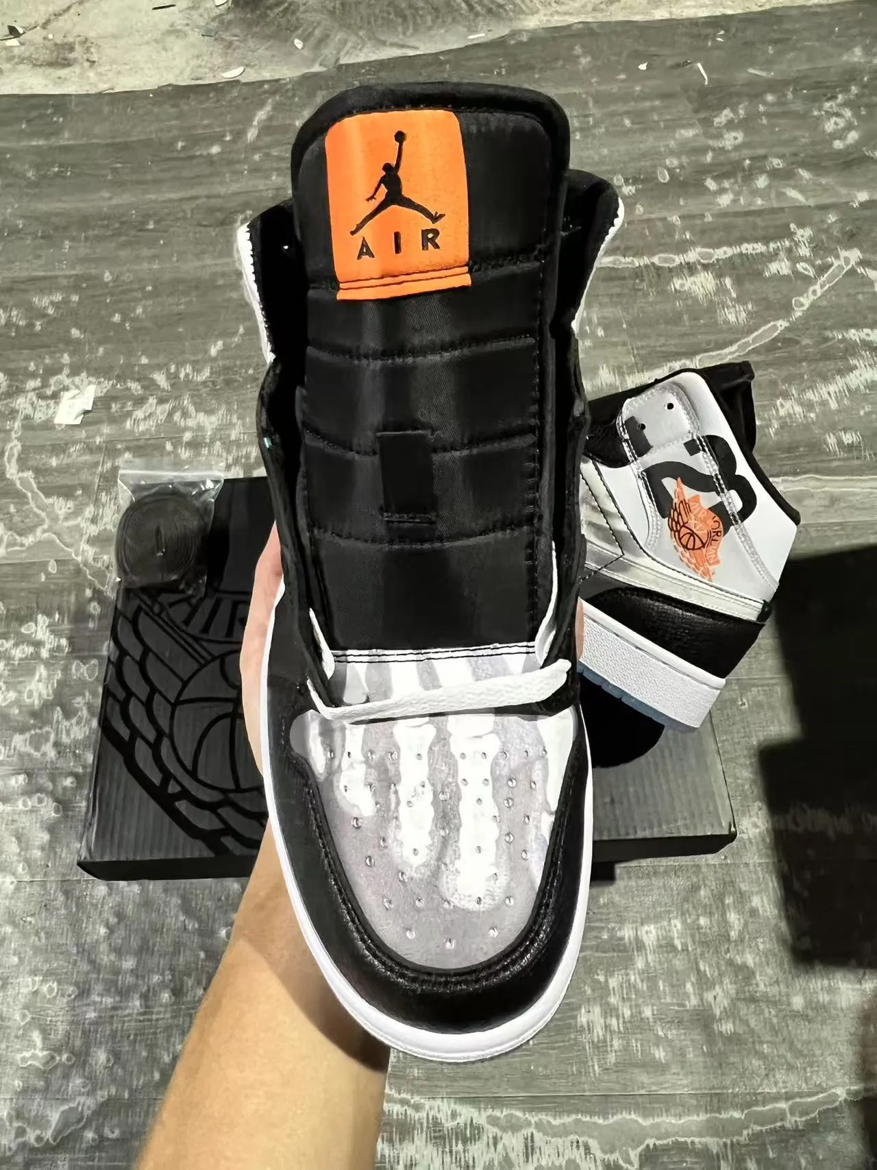 Air Jordan Black Silver High-Top Metallic Panel Basketball Shoes 3