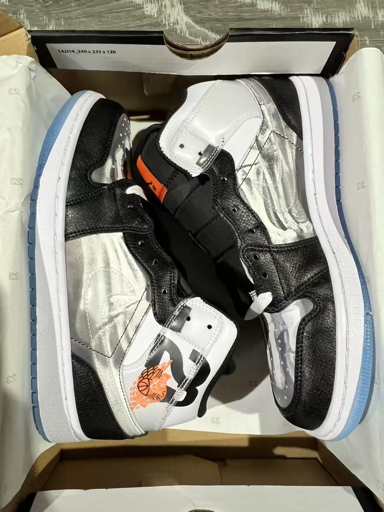 Air Jordan Black Silver High-Top Metallic Panel Basketball Shoes 10