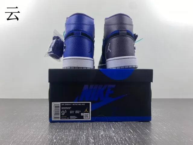 Air Jordan Blue Gray High Top Patchwork Upper Tênis de Basquete 7