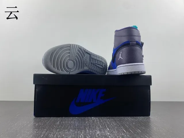 Air Jordan Blue Gray High Top Patchwork Upper Tênis de Basquete 9