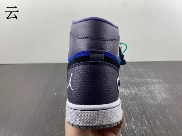 Air Jordan Blue Gray High Top Patchwork Upper Tênis de Basquete 10