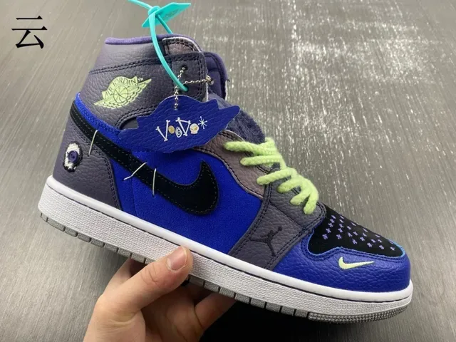 Air Jordan Blue Gray High Top Patchwork Upper Tênis de Basquete 11