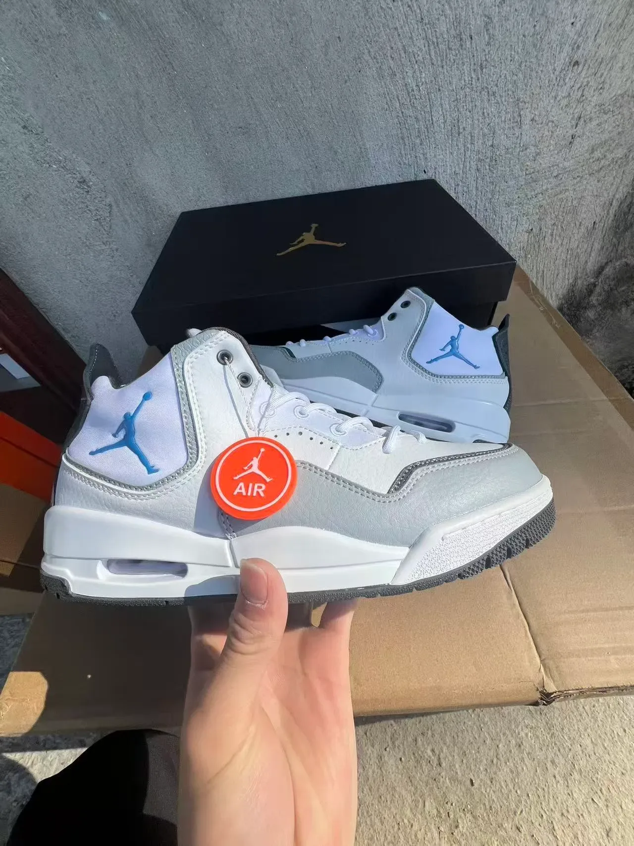 Air Jordan Legacy 312 أبيض رمادي أزرق حذاء كرة سلة 7