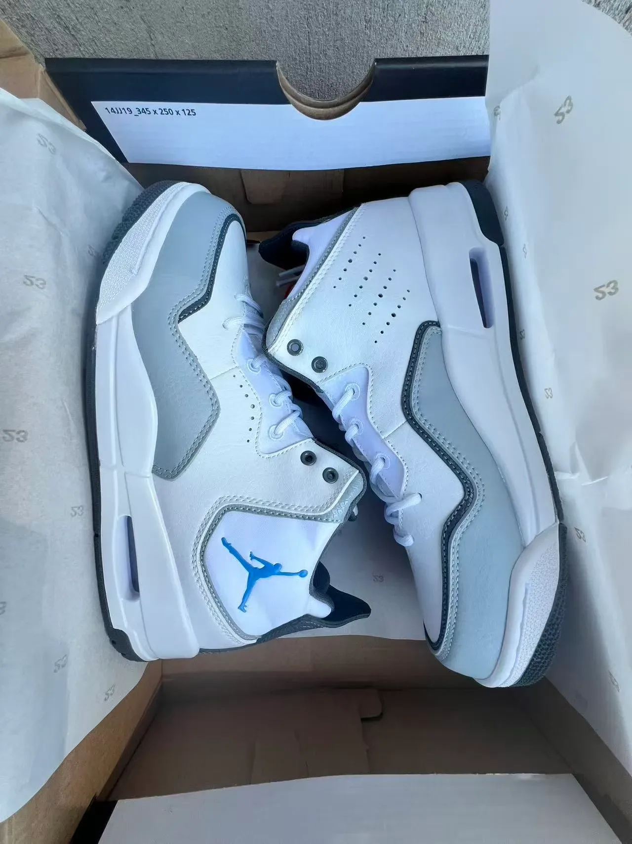 Air Jordan Legacy 312 أبيض رمادي أزرق حذاء كرة سلة 9