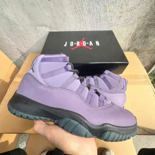 Air Jordan Purple Black High-Top Suede Upper Basketball Shoes