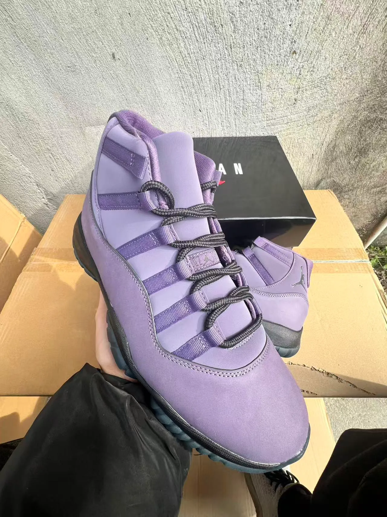 Air Jordan Purple Black High-Top Suede Upper Basketball Shoes 2