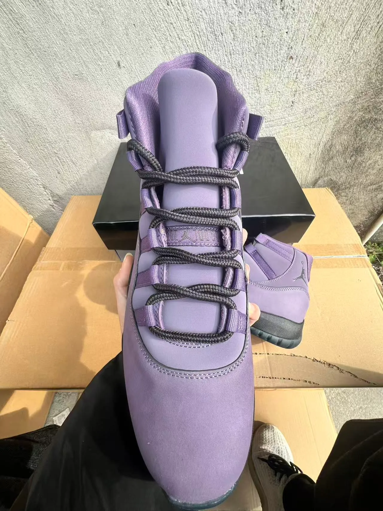 Air Jordan Purple Black High-Top Suede Upper Basketball Shoes 3