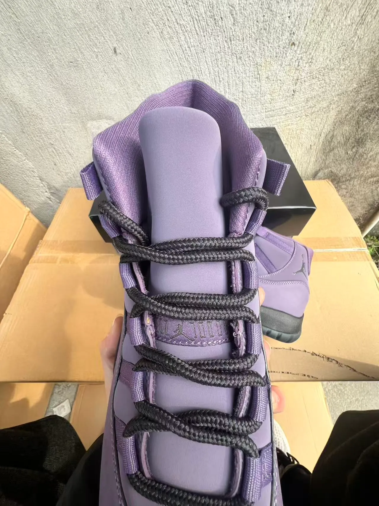 Air Jordan Purple Black High-Top Suede Upper Basketball Shoes 4