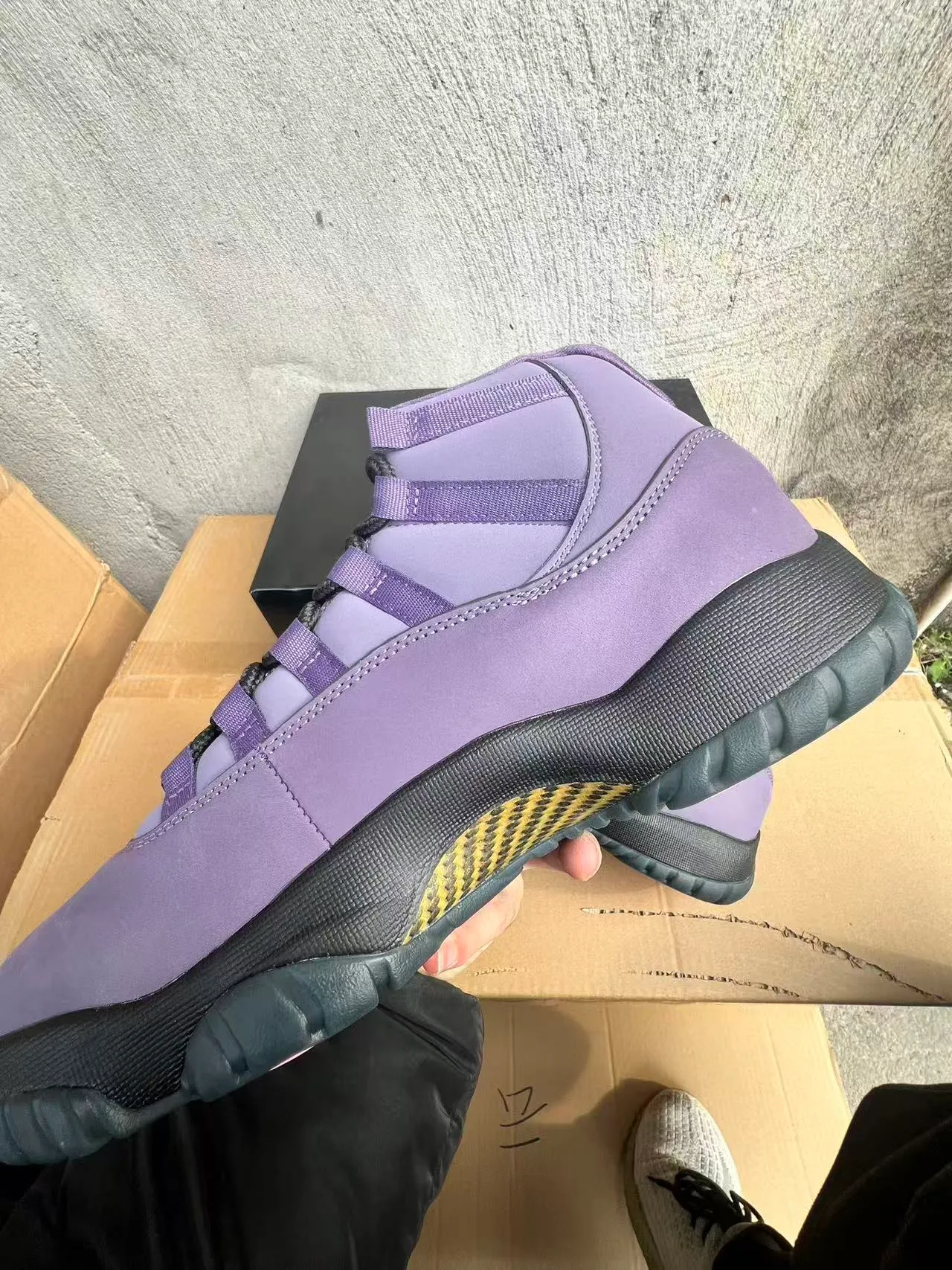 Air Jordan Purple Black High-Top Suede Upper Basketball Shoes 5