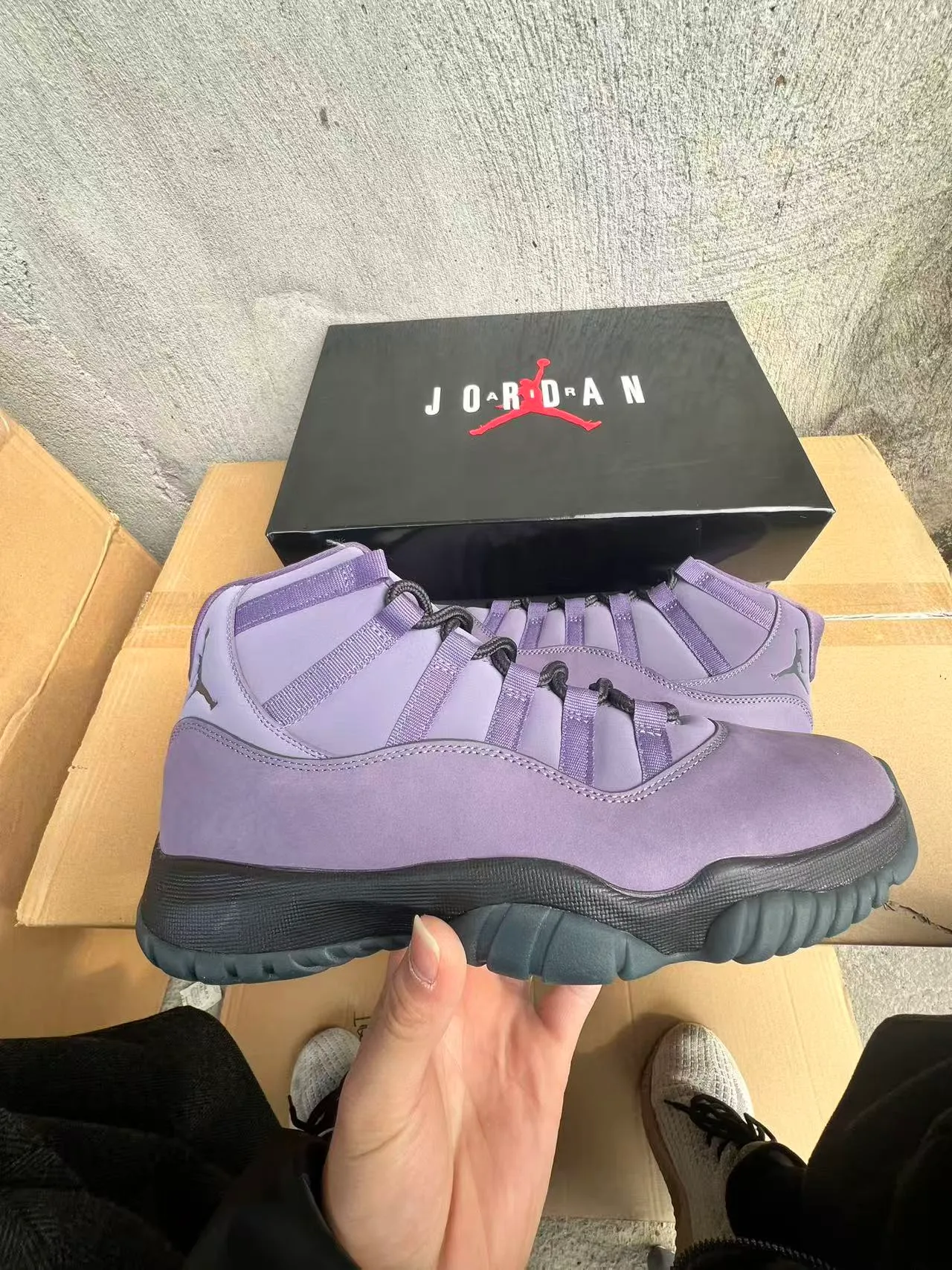 Air Jordan Purple Black High-Top Suede Upper Basketball Shoes 7
