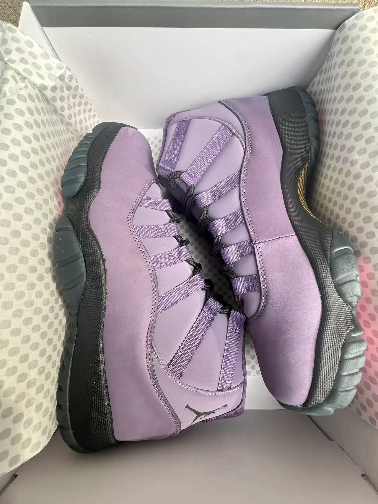 Air Jordan Purple Black High-Top Suede Upper Basketball Shoes 9