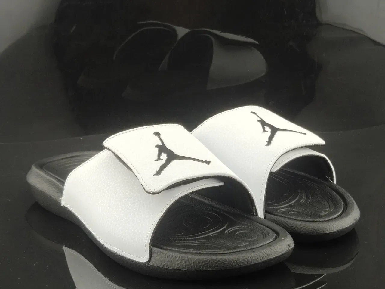 Air Jordan Slide White and Black Slippers 4