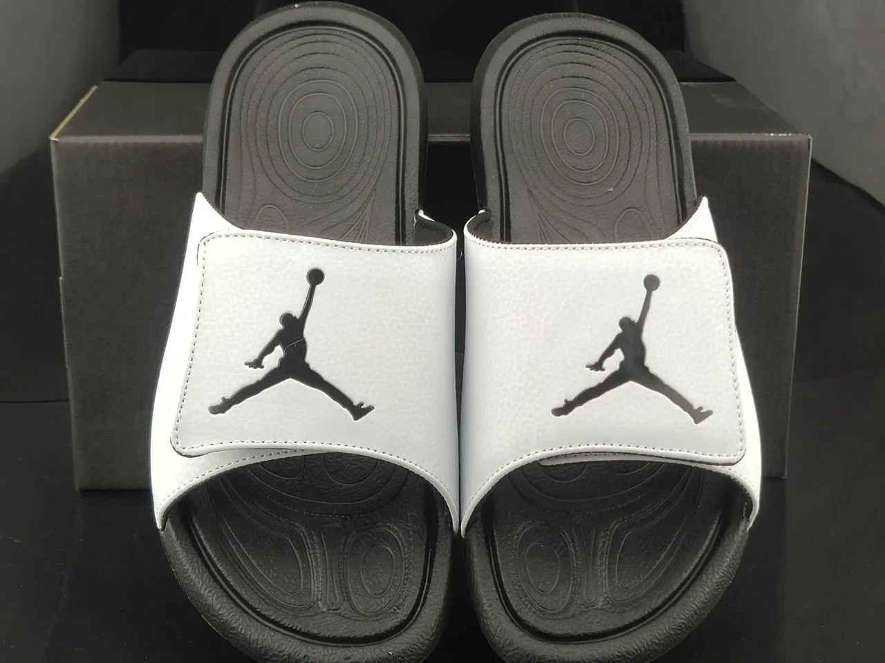 Air Jordan Slide White and Black Slippers 5