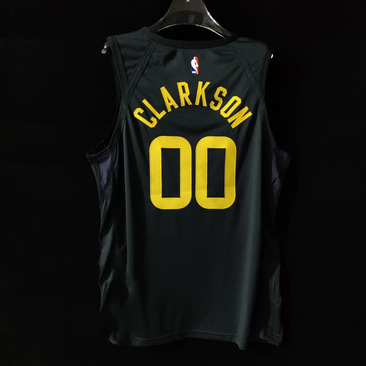 Air Jordan Utah Jazz Player Edition Black Yellow Jersey 2