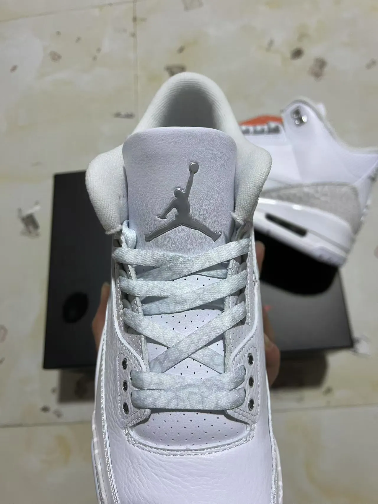 Air Jordan White Gray High-Top Elephant Print Basketball Shoes 4