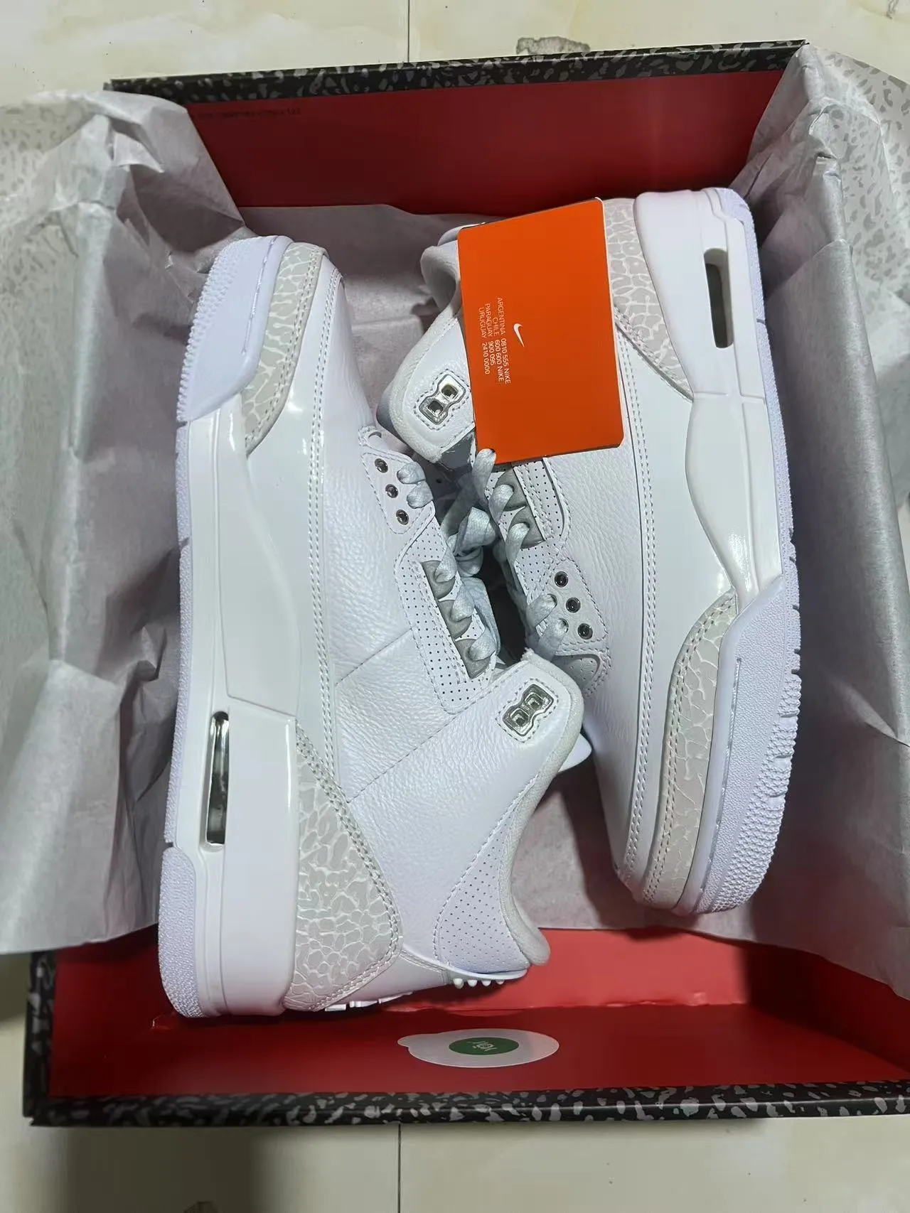 Air Jordan White Gray High-Top Elephant Print Basketball Shoes 9